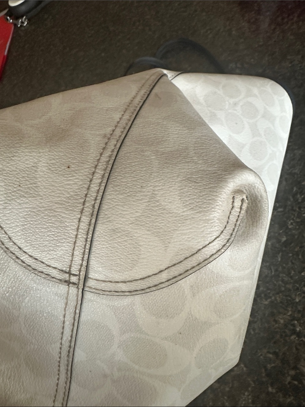 Coach Reversible Chalk/Navy Signature Canvas Tote Bag READ DETAILS - Picture 12 of 16